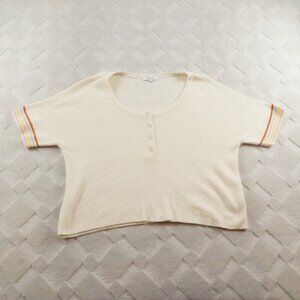Madewell Cream Sweater with Rainbow Stripes